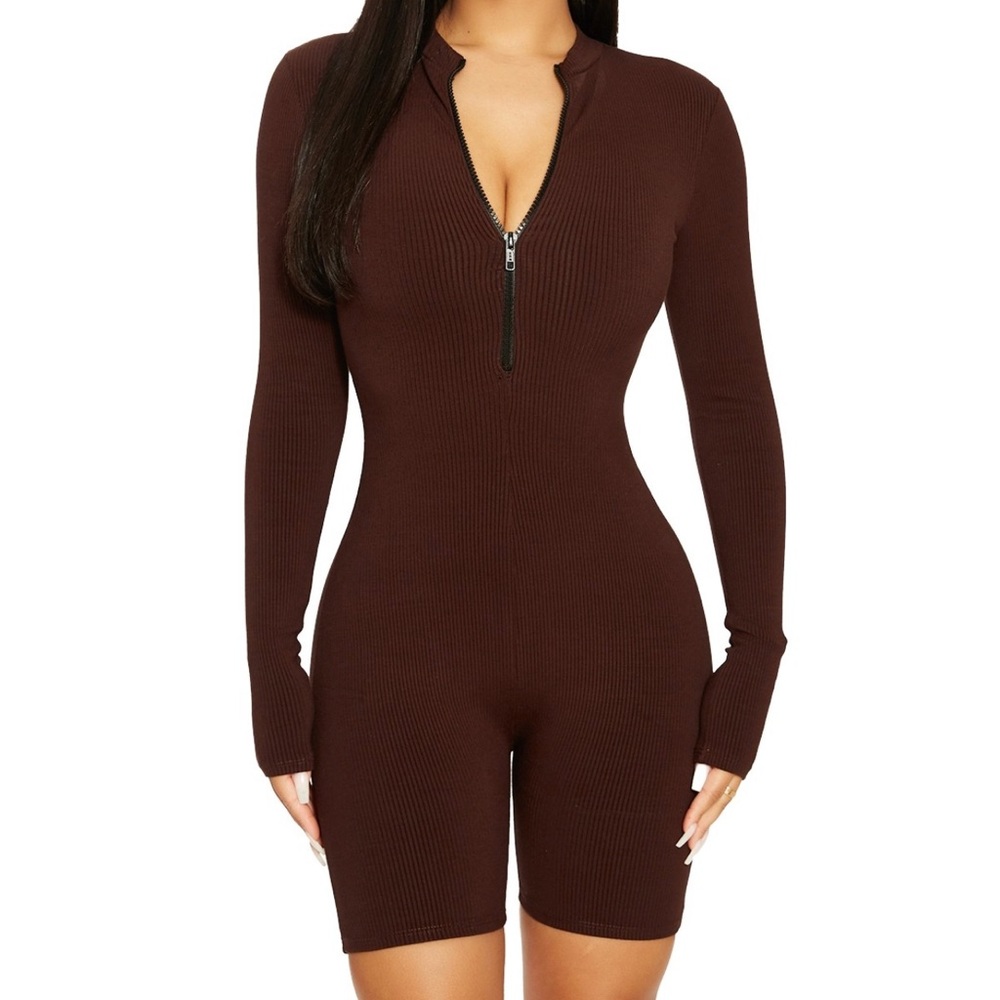 Naked wardrobe zip it snatched romper